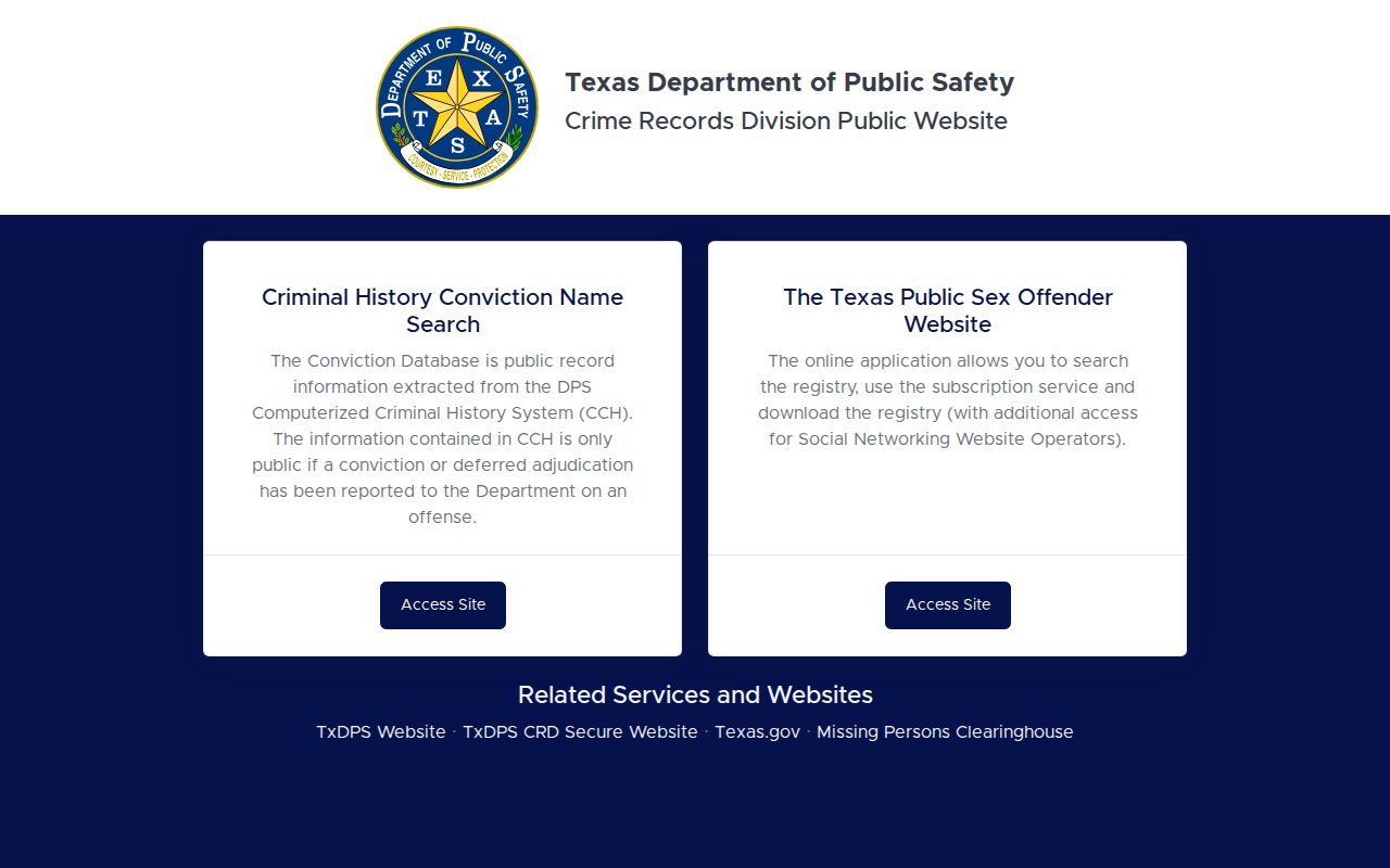 Martin County criminal history Texas DPS public records portal